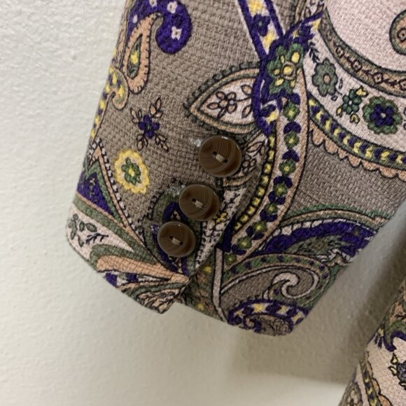 Coldwater Creek Womens S Blazer Coat Jacket Paisley Brown Work Office Topper - Picture 10 of 15